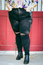 Jet Black Distressed Judy Blue Skinnies