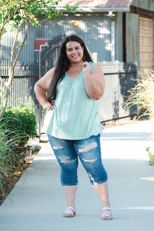 Sage Delight Sleeveless Top