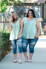 Sage Delight Sleeveless Top