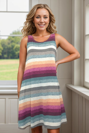 Dusk Rainbow Swing Dress