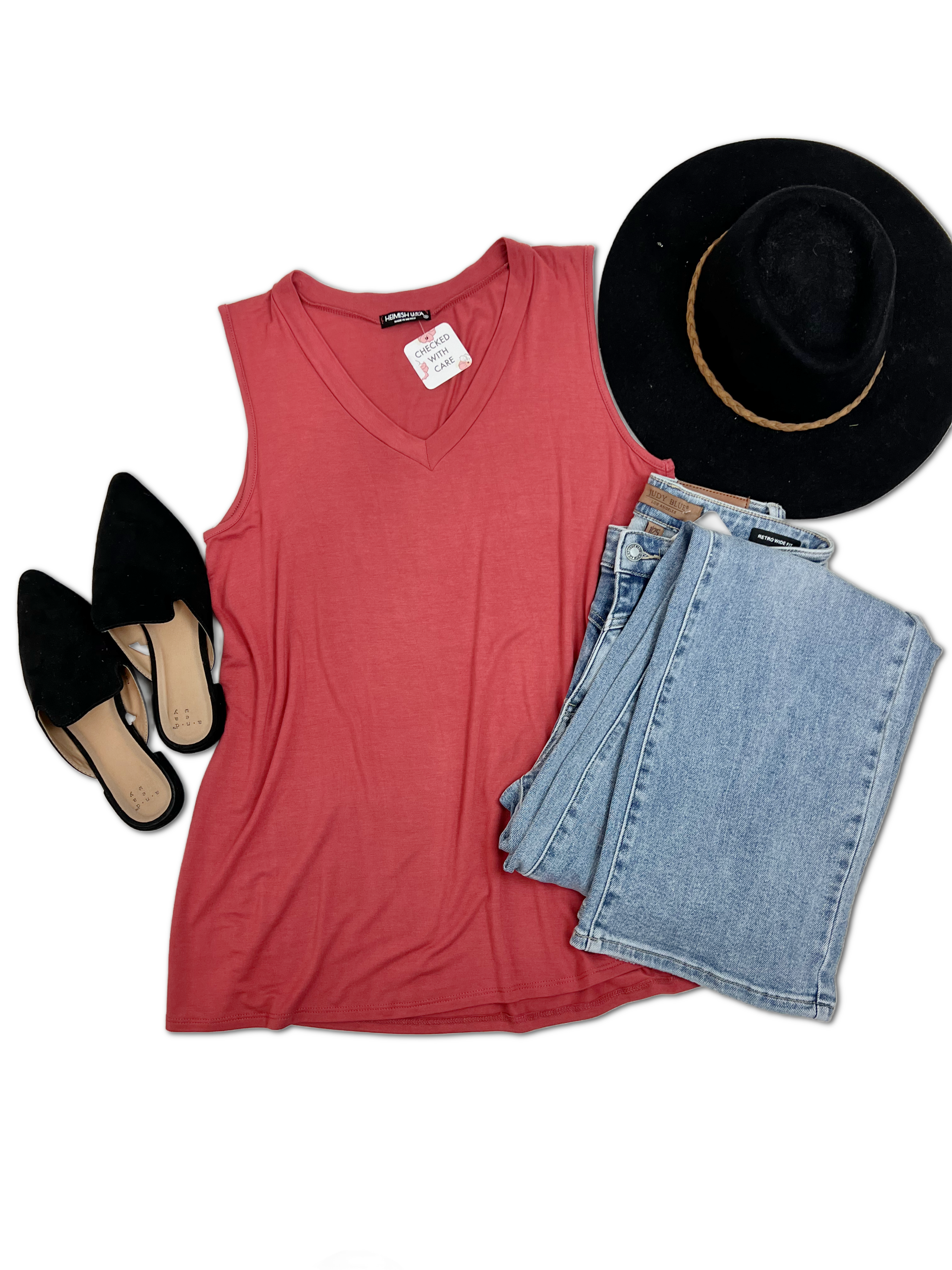 Jasmine - Sleeveless Top Marsala