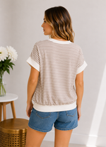 Mocha Morning Stripe Top