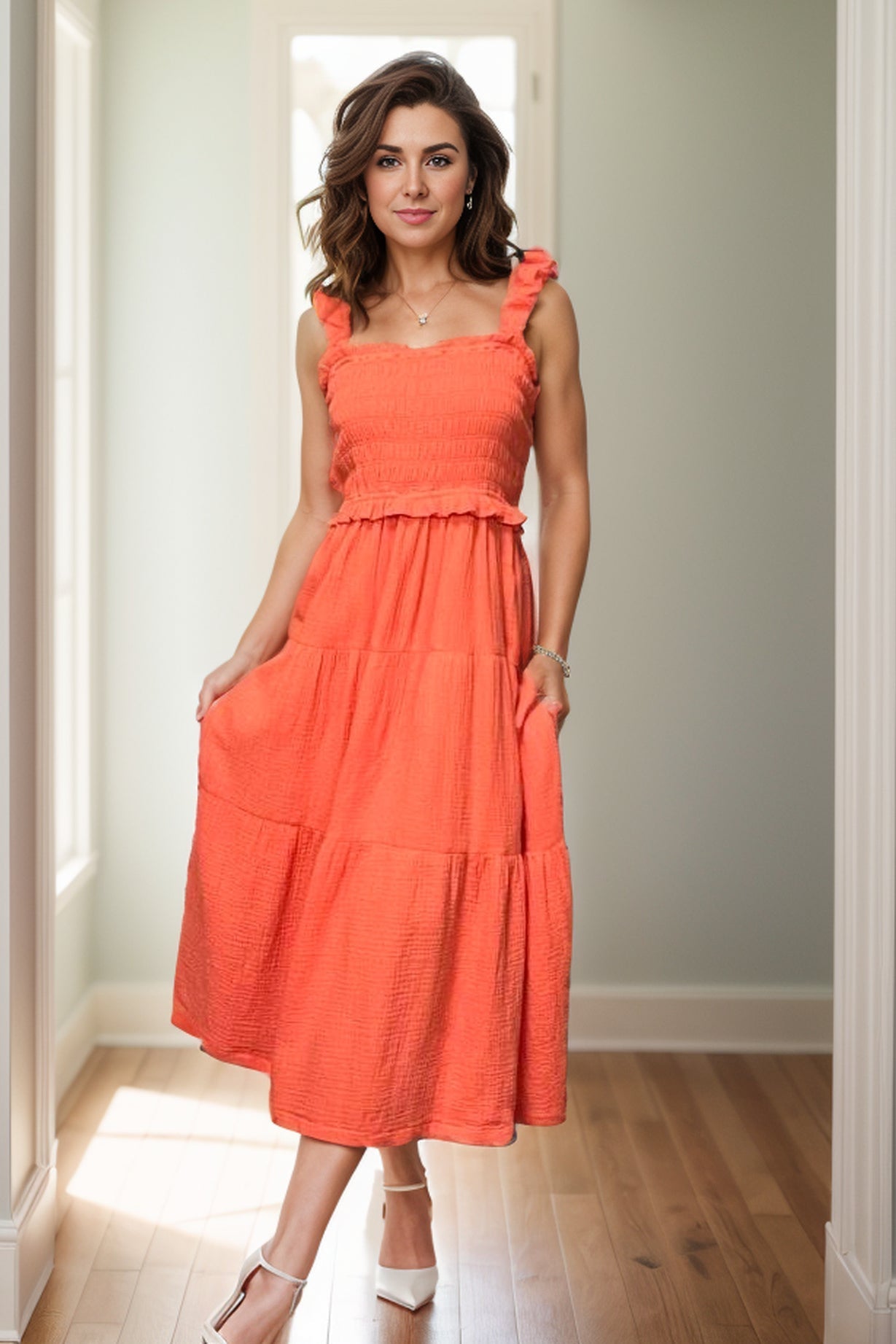 Orange Julius Midi Dress