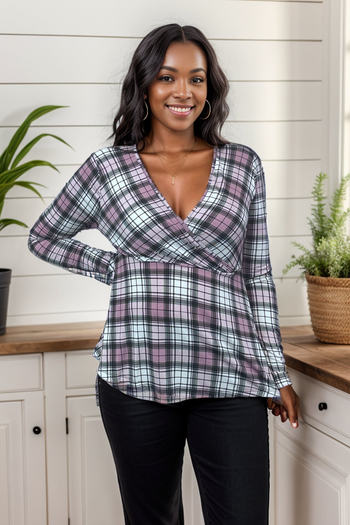 Pinky Plaid - Peplum