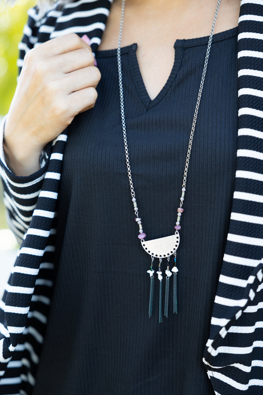 Half Moon Tassel Necklace