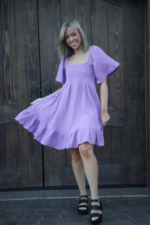 One Step Closer Ruffle Hem Dress