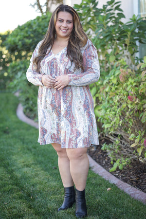 Boho Paisley Swing Dress